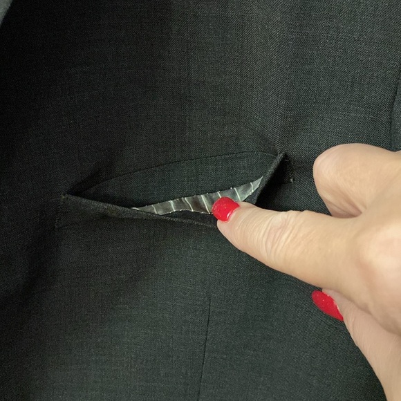 H&M men’s wool gray two button front jacket / blazer full lined  6 pockets 38R - Picture 4 of 15